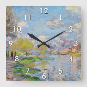 Claude Monet - Lente aan de Seine Vierkante Klok