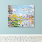 Claude Monet - Lente bij de Seine Canvas Afdruk (Insitu (Houten vloer))