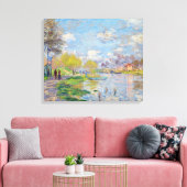 Claude Monet - Lente bij de Seine Canvas Afdruk (Insitu (Woonkamer))