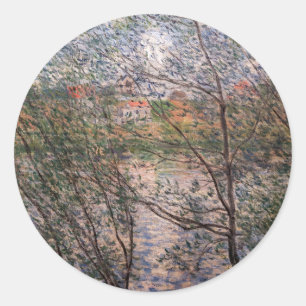 Claude Monet - Lente door de takken Ronde Sticker