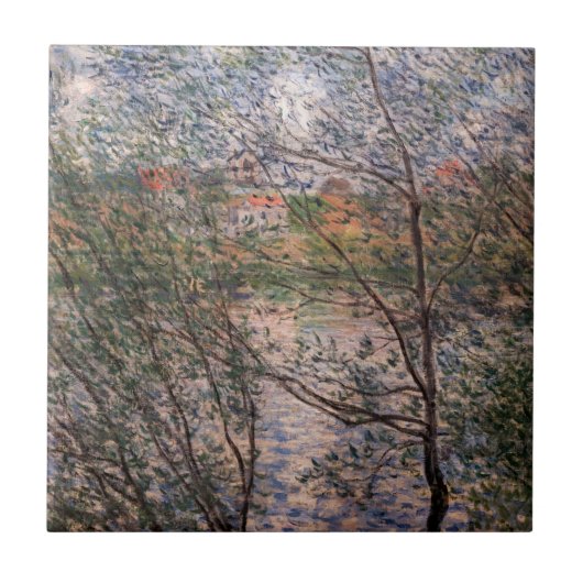 Claude Monet - Lente door de takken Tegeltje (Voorkant)