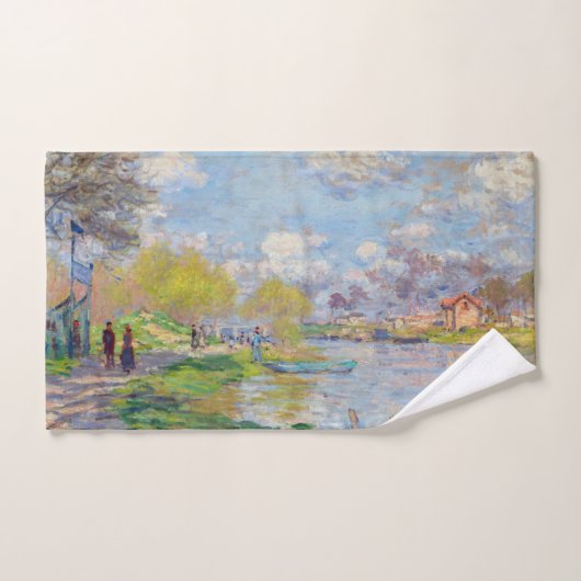 Claude Monet - Lente van de Seine Bad Handdoek (Handdoek)