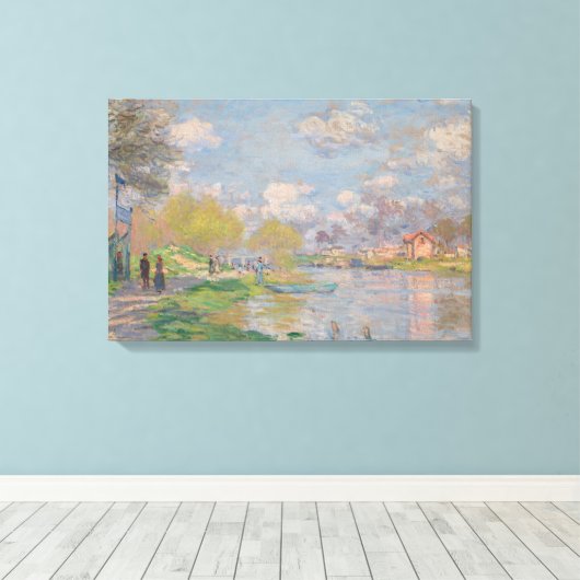 Claude Monet - Lente van de Seine Canvas Afdruk (Insitu (Houten vloer))