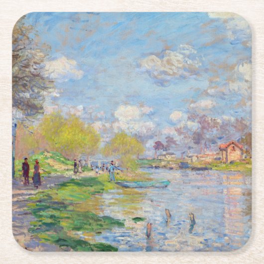 Claude Monet - Lente van de Seine Kartonnen Onderzetters (Voorkant)