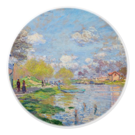 Claude Monet - Lente van de Seine Keramische Knop (Voorkant)