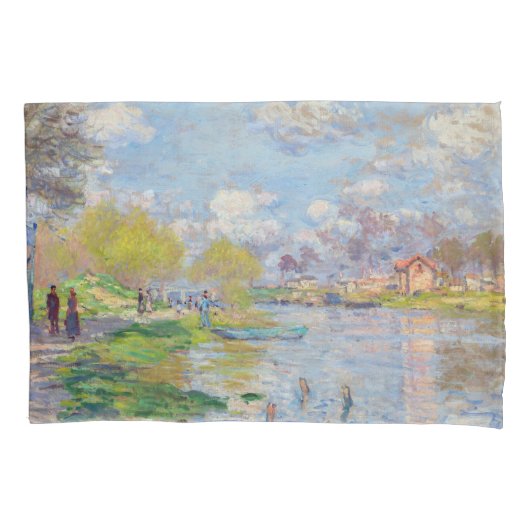 Claude Monet - Lente van de Seine Kussensloop (Voorkant)