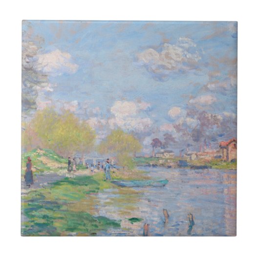Claude Monet - Lente van de Seine Tegeltje (Voorkant)
