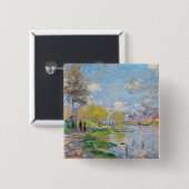Claude Monet - Lente van de Seine Vierkante Button 5,1 Cm (Voorkant /achterkant)