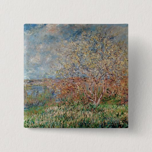 Claude Monet | Lente Vierkante Button 5,1 Cm (Voorkant)