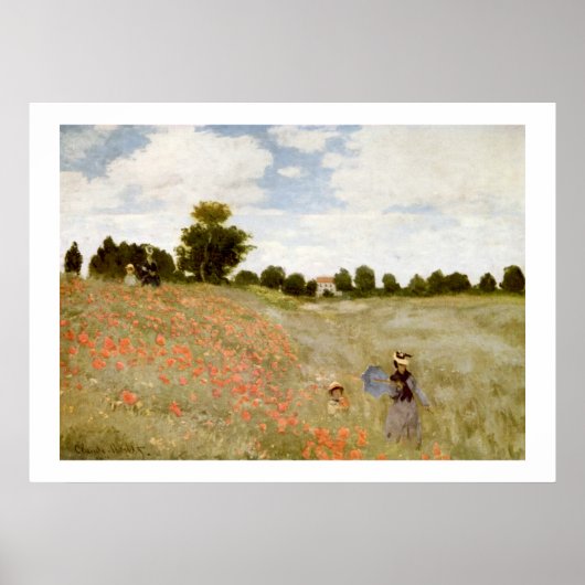 Claude Monet - Les Coquelicots a Argenteuil Poster (Voorkant)
