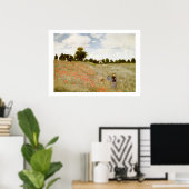 Claude Monet - Les Coquelicots a Argenteuil Poster (Thuiskantoor)