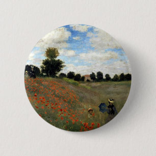 Claude Monet - Les Coquelicots Ronde Button 5,7 Cm