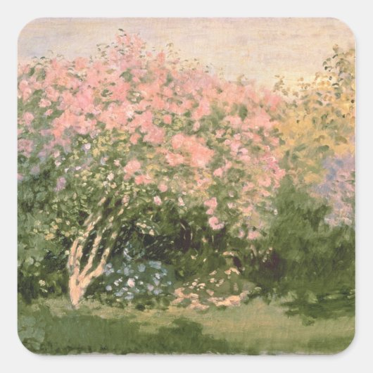 Claude Monet | Lila in de zon, 1873 Vierkante Sticker (Voorkant)