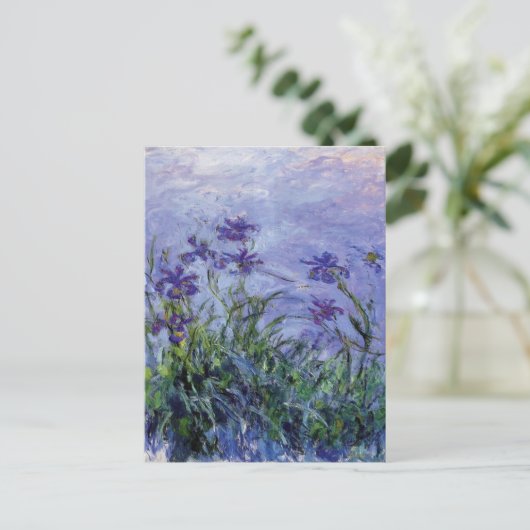 Claude Monet Lila Irises Briefkaart (Staand voorkant)