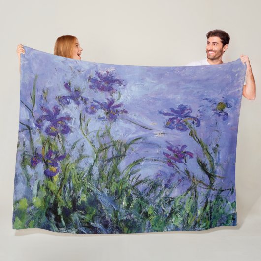 Claude Monet Lila Irises Fleece Deken (In situ)