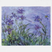 Claude Monet Lila Irises Fleece Deken (Voorkant (Horizontaal))
