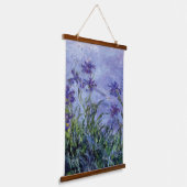 Claude Monet Lila Irises Hangend Wandkleed (Gebogen)