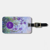 Claude Monet - Lila Irises / Iris Mauves Bagagelabel (Voorkant horizontaal)