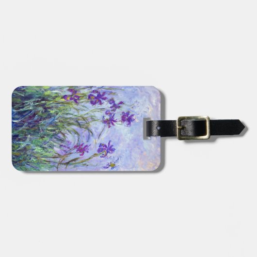 Claude Monet - Lila Irises / Iris Mauves Bagagelabel (Voorkant horizontaal)