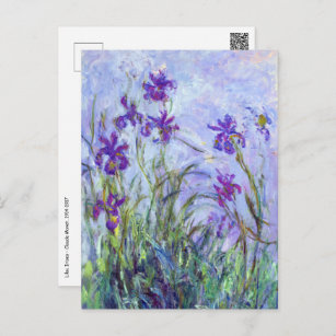 Claude Monet - Lila Irises / Iris Mauves Briefkaart