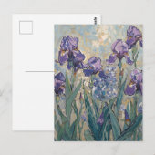 Claude Monet - Lila Irises / Iris Mauves Briefkaart (Voorkant / Achterkant)