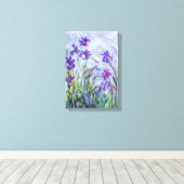 Claude Monet - Lila Irises / Iris Mauves Canvas Afdruk (Insitu (Houten vloer))