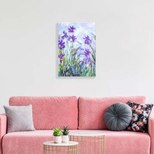 Claude Monet - Lila Irises / Iris Mauves Canvas Afdruk (Insitu (Woonkamer))