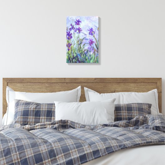 Claude Monet - Lila Irises / Iris Mauves Canvas Afdruk (Insitu (Slaapkamer))