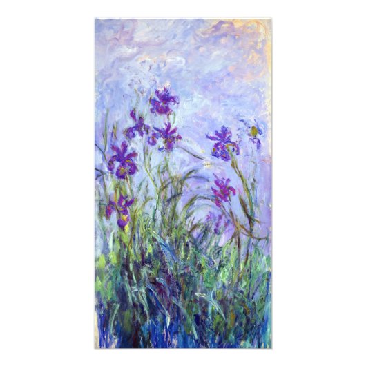 Claude Monet - Lila Irises / Iris Mauves Foto Afdruk (Voorkant)