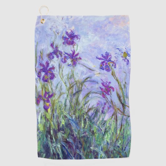Claude Monet - Lila Irises / Iris Mauves Golfhanddoek (Voorkant)