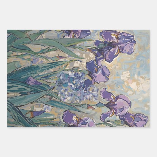 Claude Monet - Lila Irises / Iris Mauves Inpakpapier Vel (Voorkant)
