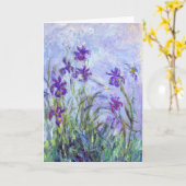 Claude Monet - Lila Irises / Iris Mauves Kaart (Gele Bloem)