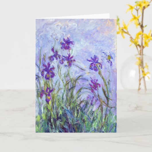 Claude Monet - Lila Irises / Iris Mauves Kaart (Gele Bloem)
