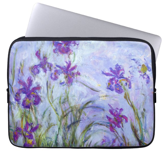 Claude Monet - Lila Irises / Iris Mauves Laptop Sleeve (Voorkant)