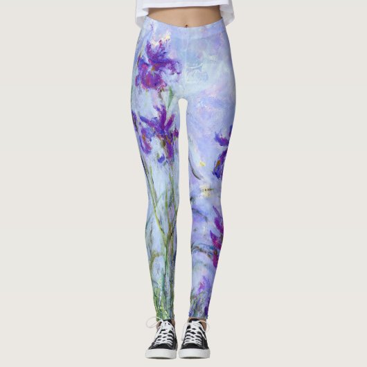 Claude Monet - Lila Irises / Iris Mauves Leggings (Voorkant)