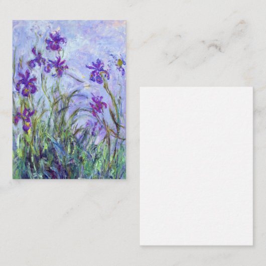 Claude Monet - Lila Irises / Iris Mauves Notitiekaartje (Voorkant / Achterkant)