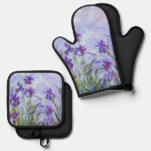 Claude Monet - Lila Irises / Iris Mauves Ovenwant & Pannenlap Set (Voorkant / Achterkant)
