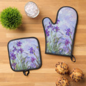 Claude Monet - Lila Irises / Iris Mauves Ovenwant & Pannenlap Set (Top down)