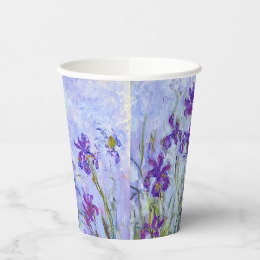 Claude Monet - Lila Irises / Iris Mauves Papieren Bekers (Links)