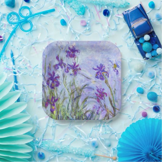 Claude Monet - Lila Irises / Iris Mauves Papieren Bordje (Feest)