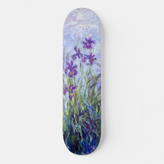Claude Monet - Lila Irises / Iris Mauves Persoonlijk Skateboard (Voorkant)