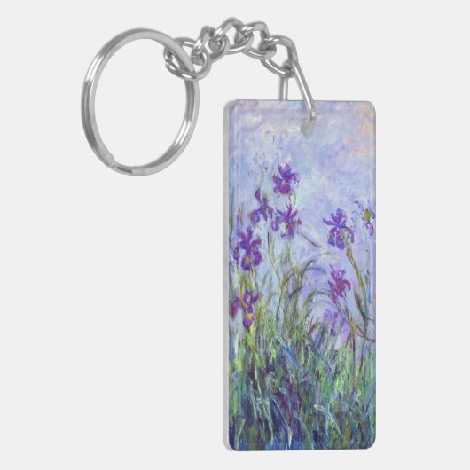 Claude Monet - Lila Irises / Iris Mauves Sleutelhanger (Voorkant Links)