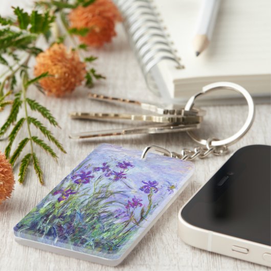 Claude Monet - Lila Irises / Iris Mauves Sleutelhanger (Voorkant Rechts)