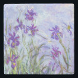 Claude Monet - Lila Irises / Iris Mauves Stenen Onderzetter<br><div class="desc">Lila Irises / Iris Mauves - Claude Monet,  1914-1917</div>