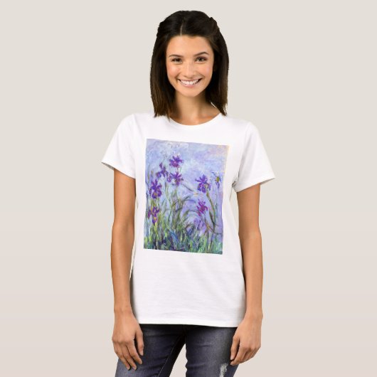 Claude Monet - Lila Irises / Iris Mauves T-shirt (Voorkant volledig)