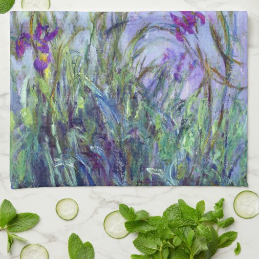 Claude Monet - Lila Irises / Iris Mauves Theedoek (Gevouwen)