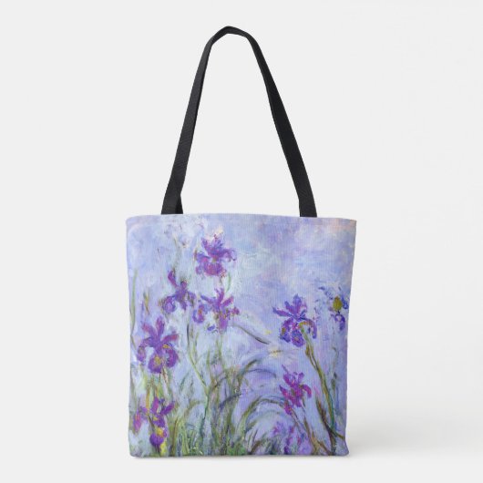 Claude Monet - Lila Irises / Iris Mauves Tote Bag (Achterkant)