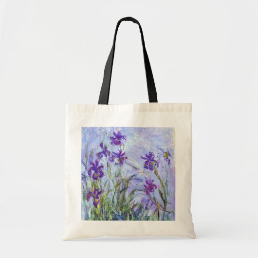 Claude Monet - Lila Irises / Iris Mauves Tote Bag (Voorkant)
