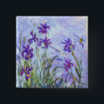 Claude Monet - Lila Irises / Iris Mauves Vierkante Button 5,1 Cm<br><div class="desc">Lila Irises / Iris Mauves - Claude Monet,  1914-1917</div>