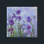 Claude Monet - Lila Irises / Iris Mauves Vierkante Button 5,1 Cm<br><div class="desc">Lila Irises / Iris Mauves - Claude Monet,  1914-1917</div>